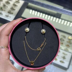 Gold Chain Pearl Earrings